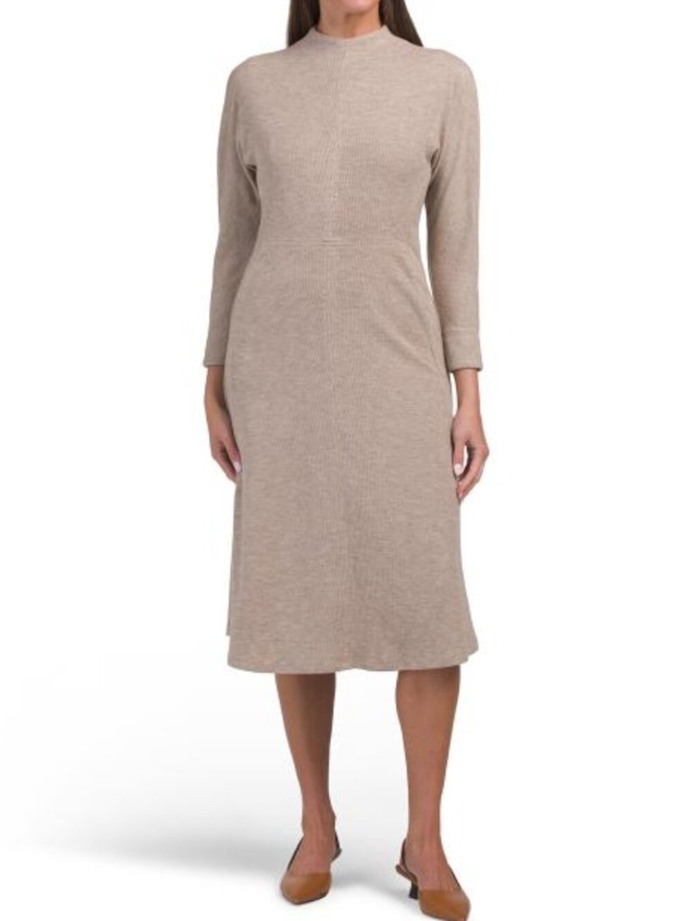 MAGGY LONDON Dolman Sleeve Mock Neck Midi Dress